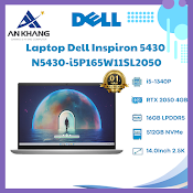 Laptop Dell Inspiron 14 5430 N5430 - I5P165W11Sl2050 (I5 - 1340P, Rtx 2050 4Gb, Ram 16Gb Lpddr5, Ssd 512Gb, 14 Inch 2.5K, Win11/Office Hs 21) - Hàng Chính Hãng - Bảo Hành 12 Tháng