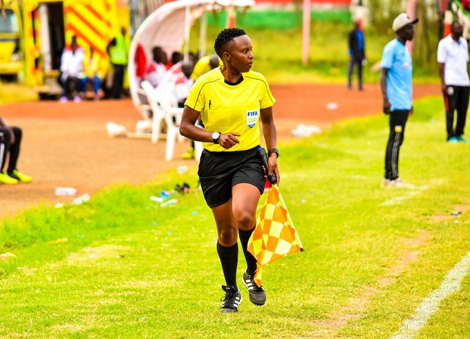 Kenyan referee Mary Njoroge in a past match