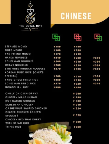 The Royal Mint Cafe & Lounge menu 
