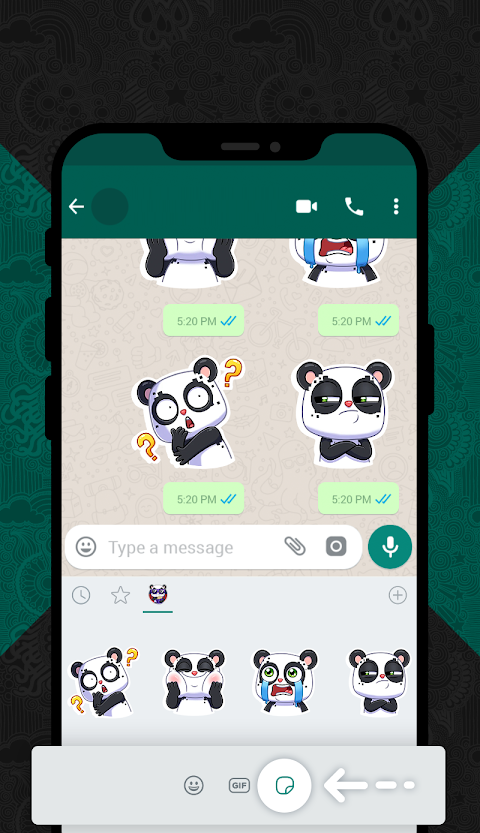 Cute Panda Stickers for WhatsApp (WAStickerApps)のおすすめ画像3