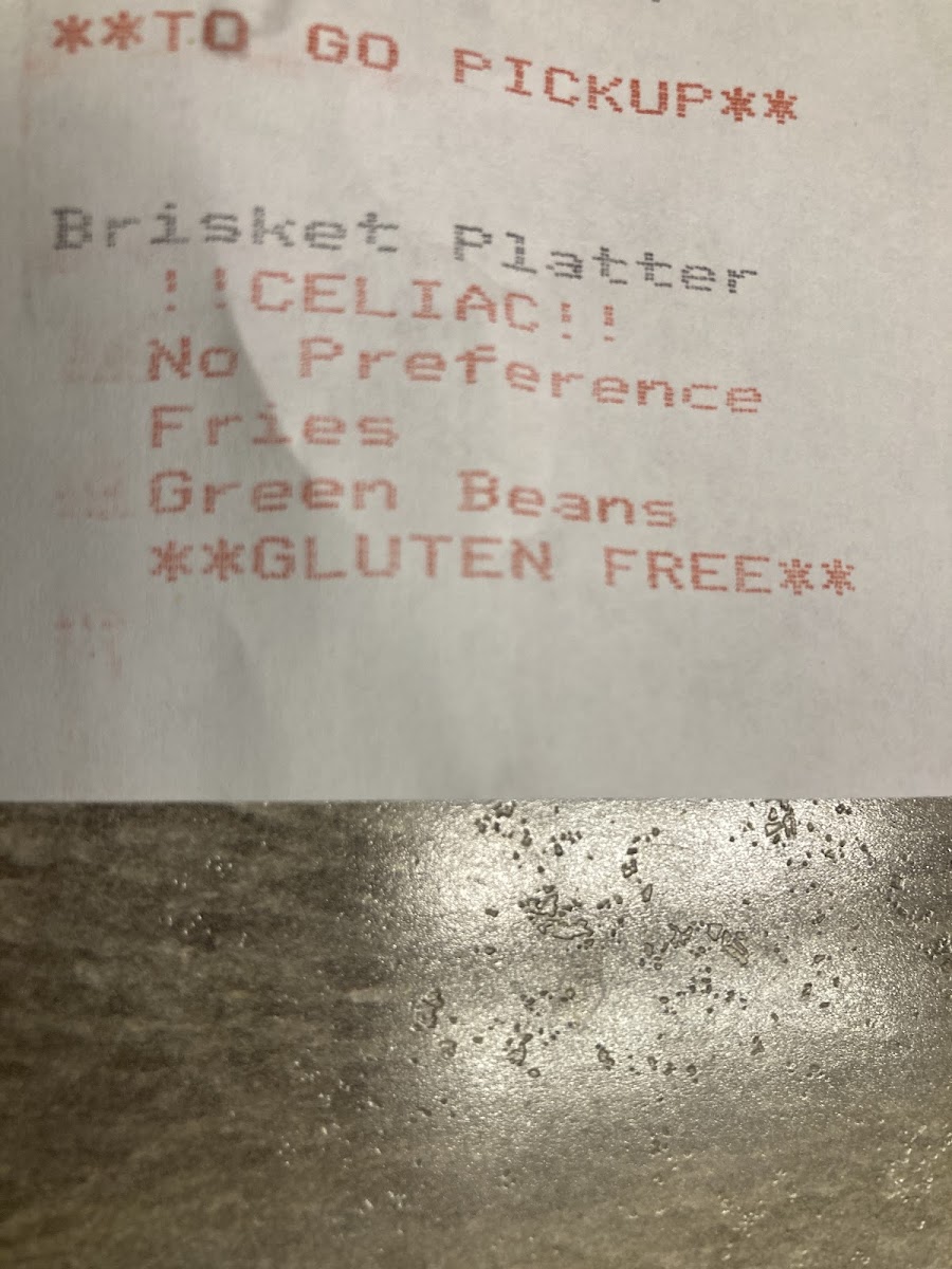 Love that they mark it as a Celiac order!