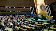 The 11th emergency special session of the 193-member UN General Assembly on Russia's invasion of Ukraine at UN headquarters in New York on Wednesday March 2 2022. SA and 34 other countries abstained, five voted against and 141 supported the resolution to denounce Russia.