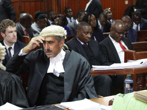 Queens`s Counsel Khawar Qureshi in a Milimani court on Thursday, December 6, 2019. /COLLINS KWEYU