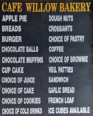 Cafe Willow Bakery menu 1