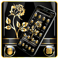 Golden Dark Black Rose Launcher Theme 