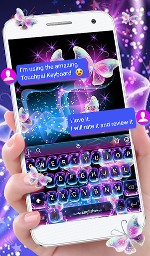 PC u7528 Colorful Glitter Neon Butterfly Keyboard Theme 2