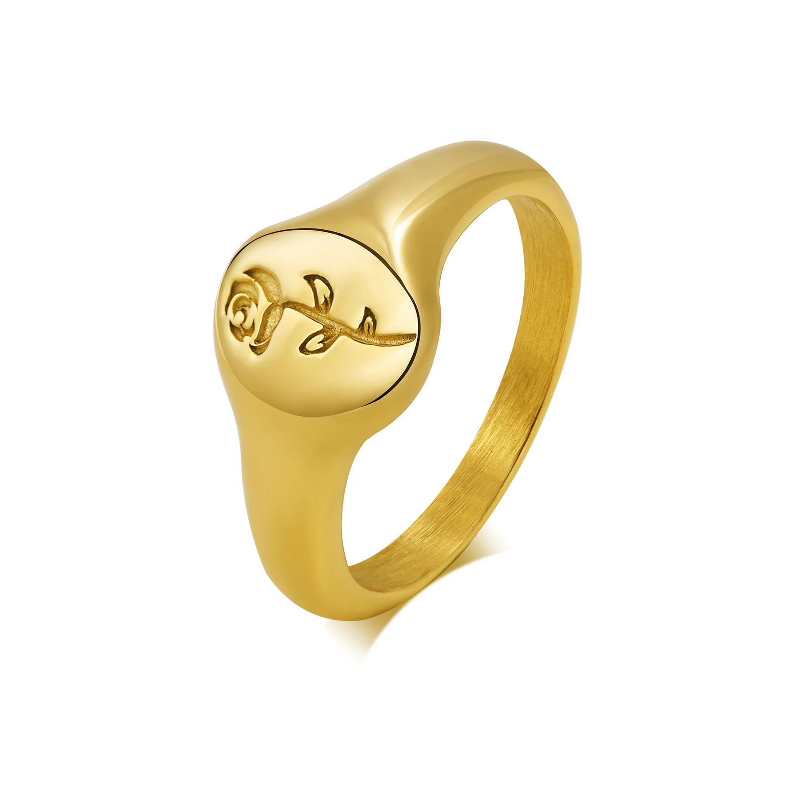 Title 4, Bague Rose en Acier Inoxydable pour Femme Bijou...