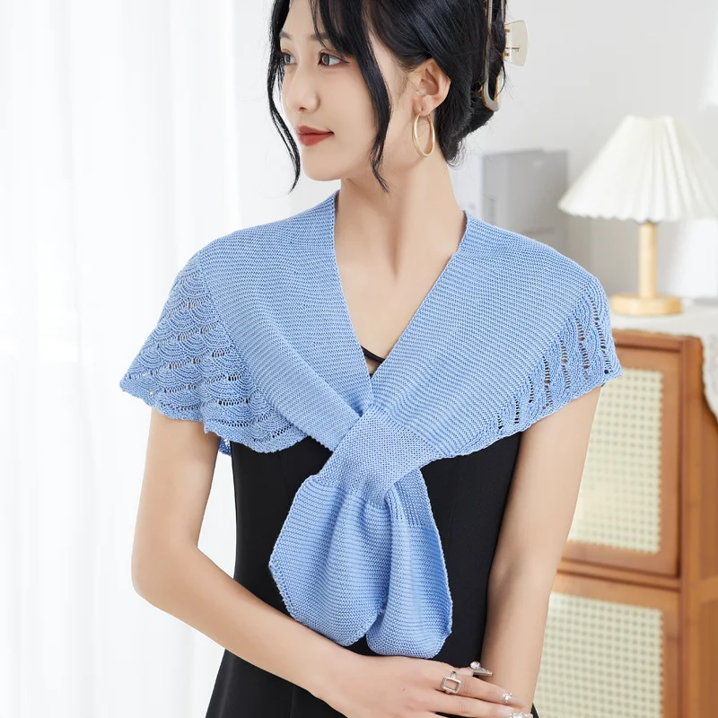 Ice Silk Shawl Outer Match Damesmantel Nekbeschermingssjaal