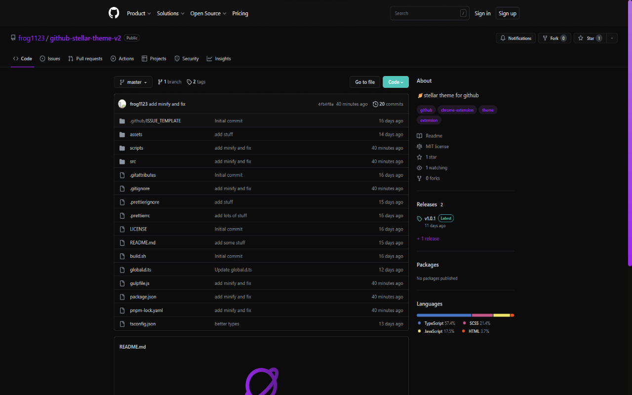 github stellar theme Preview image 0