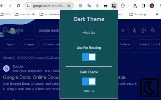 Dark Theme For Chrome