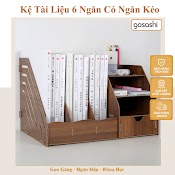 Kệ Tài Liệu 6 Ngăn Có Ngăn Kéo Tiện Lợi, Dễ Dàng Lắp Ghép, Không Cần Khoan Đục - Thương Hiệu Gosashi - Ketlieu6Ngan1Nkvgo