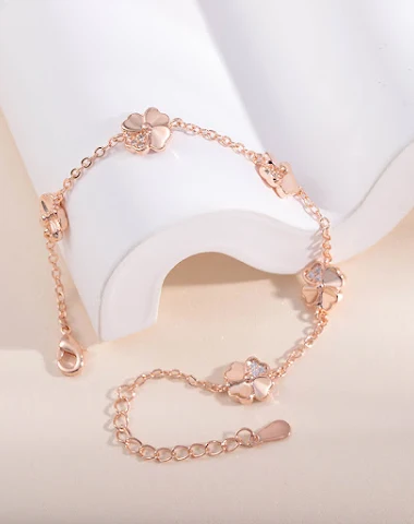 Ins Niche Simple Rosegold Flower Ar - 3