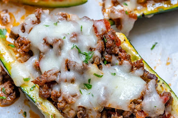 Lasagna Stuffed Zucchini Boats