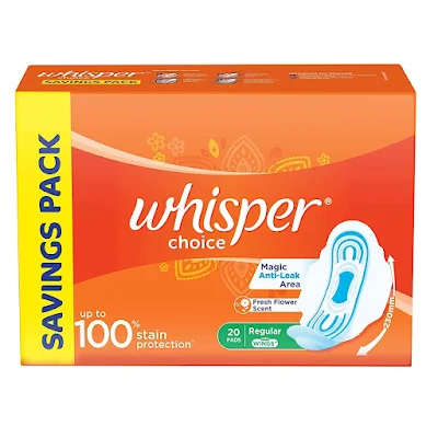 Whisper Sanitary Pads - Choice Wings Regular