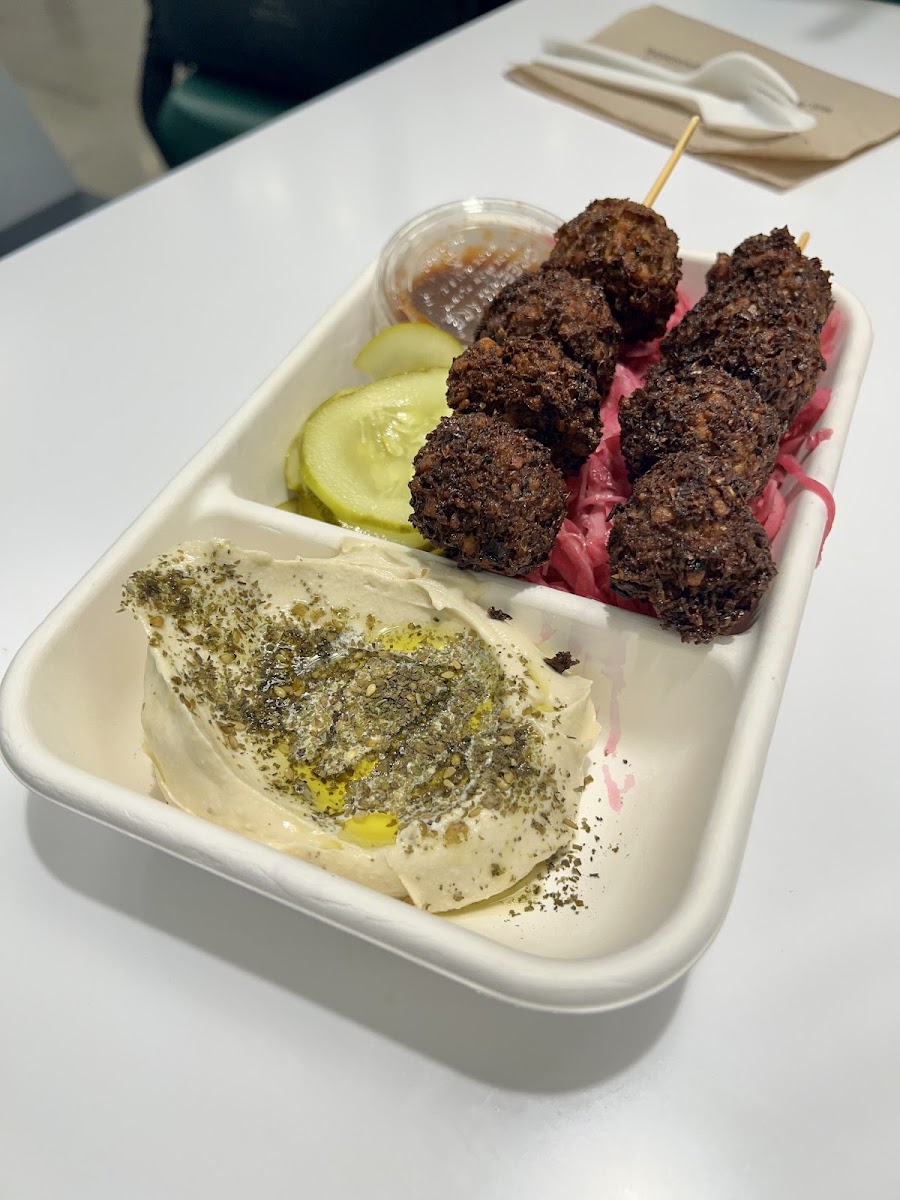 Falafel Skewers with Hummus