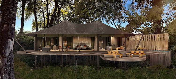 A render of North Island Okavango's tent exterior.