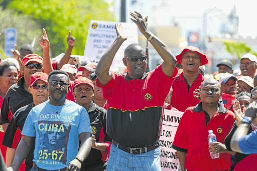 DISILLUSIONED: Zwelinzima Vavi, leading a Cosatu demonstration here, says workers are worse off than before Picture: HEIN McLEOD/THE HERALD