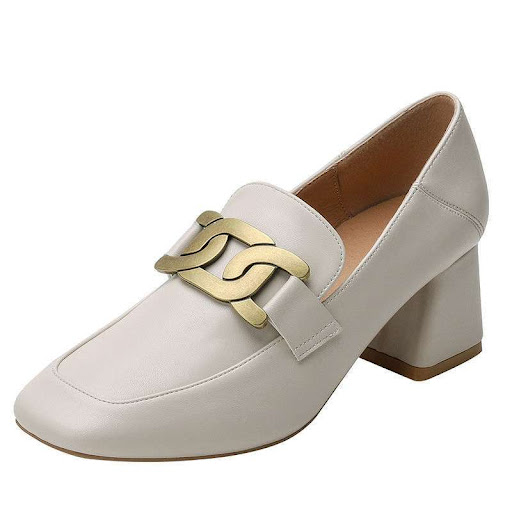 Title 5, Womens Leather High-Heeled Shoes with a Thick ...