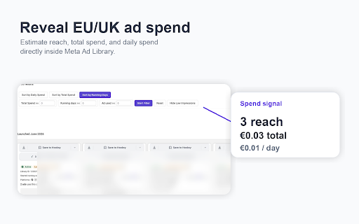 Hooksy: Facebook Ad Library Spy, Spend & Save Ads screenshot 2