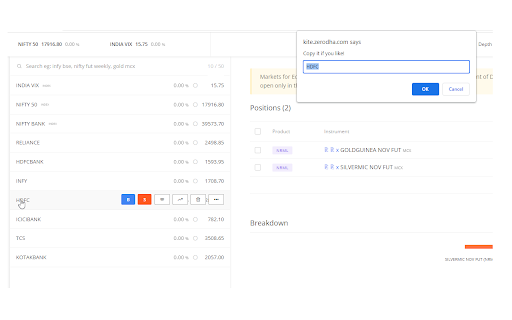 Zerodha Kite Enhancements