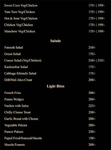 Cafe' De Extension menu 