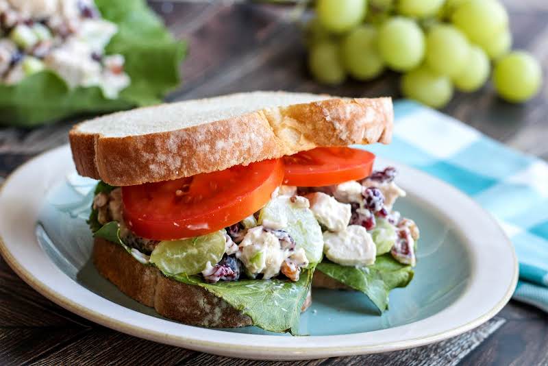 Uncle Wiley's Chicken Salad On A Sandwich.