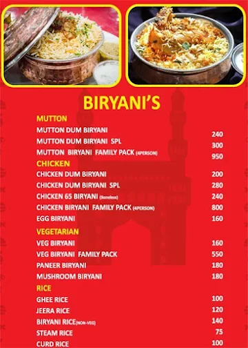 Hyderabad Biryaani House, 5th Block menu 