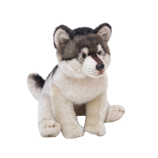 Title 3, Simulation Gray Wolf Plush Toy, Realistic Prair...