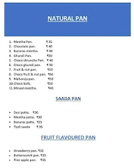 Natural Pan menu 2