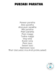 Punjabi Parathas menu 1