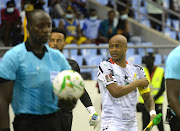 Ghana captan Andre Ayew leads Ghana’s Black Stars out during the Qatar 2022 FIFA World Cup qualifier between Ghana and South Africa held at the Cape Coast Sports Stadium in Cape Coast, Ghana on 14 November 2021.