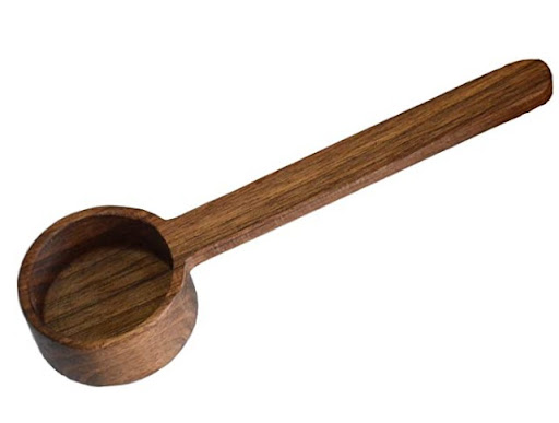 Title 1, Hammered Copper Coffee Bean Spoon with Sandalwo...