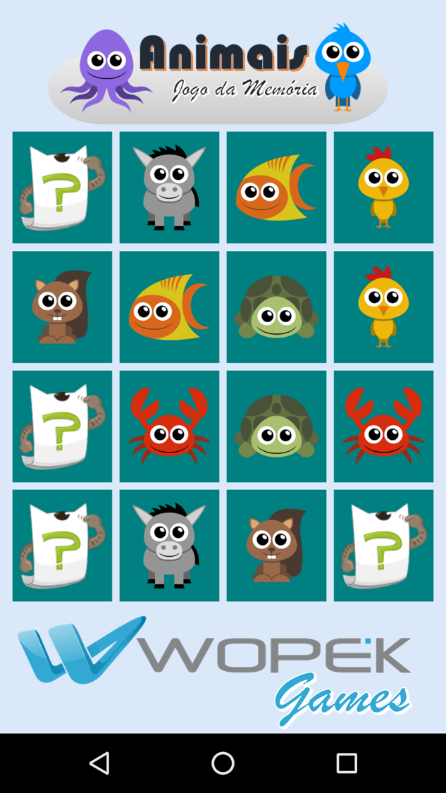 Animals Memory Game Screen 3