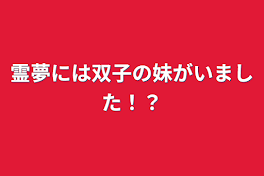 霊夢には双子の妹がいました！？