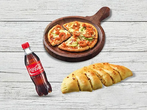 Non Veg Loaded Chicken Pizza + Butter Chicken Garlic Bread