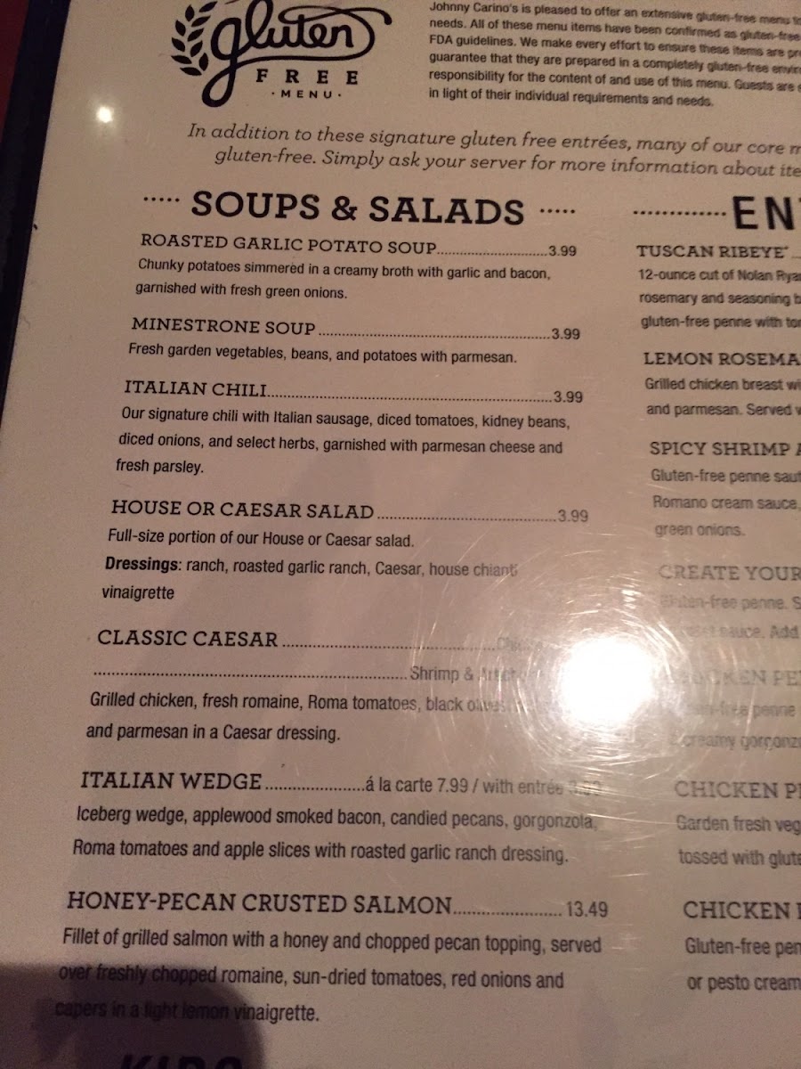 Gluten-Free at Johnny Carino's