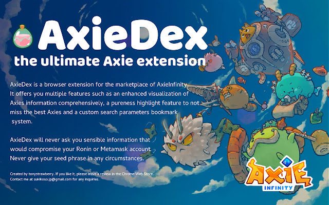 AxieDex - The Ultimate Axie Extension chrome extension