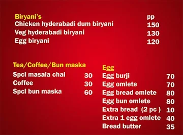 Sky House Food Court menu 