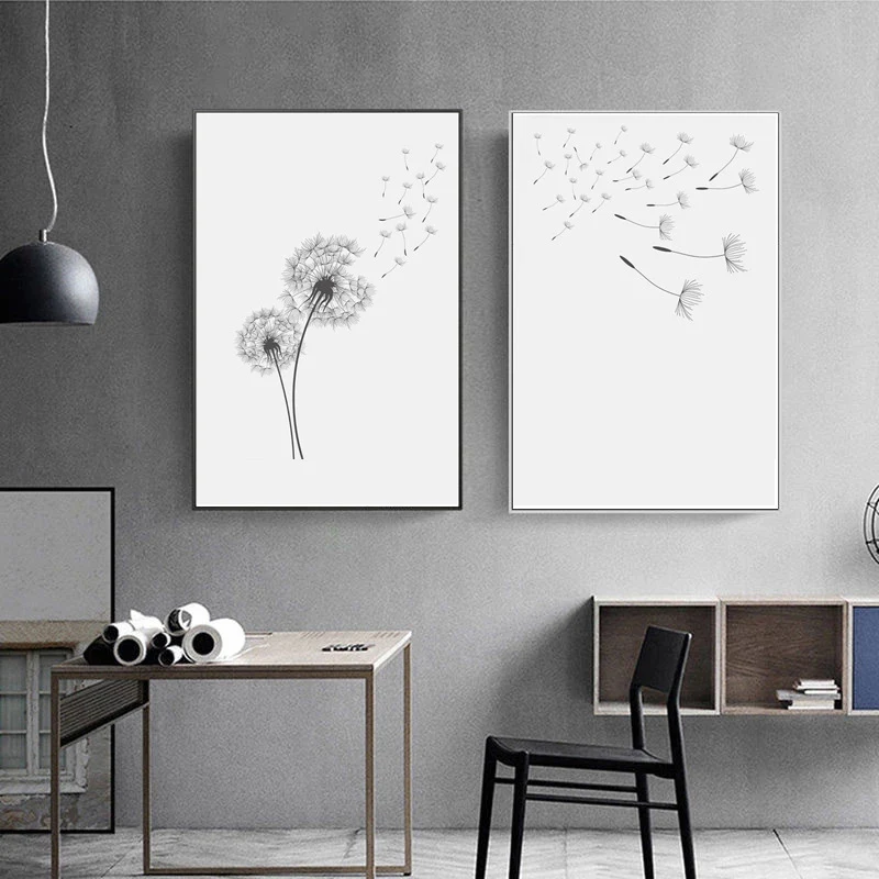 Title 5, Paardenbloem canvas schilderij decoratieve post...