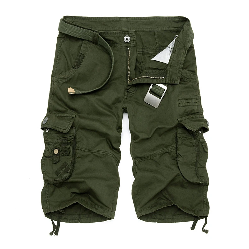 Short de travail décontracté grande taille, multipoches, pantalon cinq points, idéal pour le confort et la praticité au travail et loisirs.