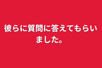 彼らに質問に答えてもらいました。