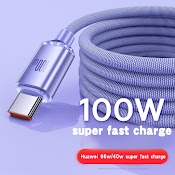 Dây Cáp Sạc Nhanh Baseus Type C 100W 66W 40W Dành Cho Điện Thoại Xiaomi Huawei Mate30P50/40 Honor 50Pro / 6A