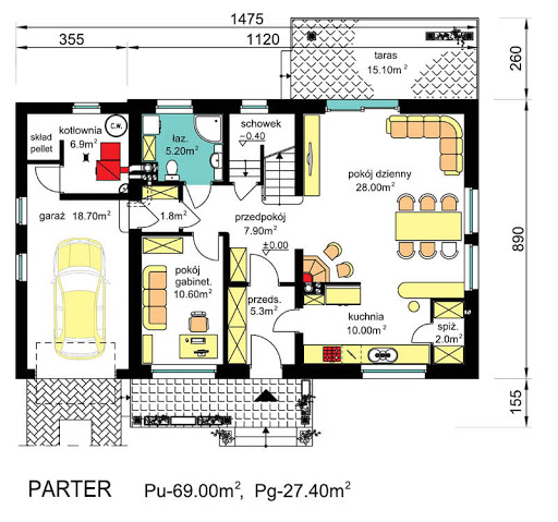 BW-17 wariant 2 - Rzut parteru