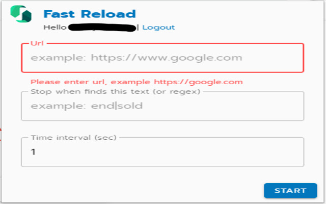 Fast Reload chrome extension