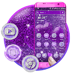 Cover Image of ดาวน์โหลด Purple Glitter Launcher Theme 1.4 APK