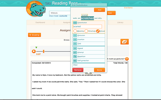 SAS Reading Records