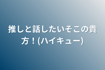 推しと話したいそこの貴方！(ハイキュー)