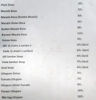 South Indian Fast Food menu 1