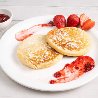 Strawberry Pancake (eggless) (2 Pcs)- Veg