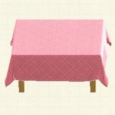 クロスつきテーブル_ピンク
